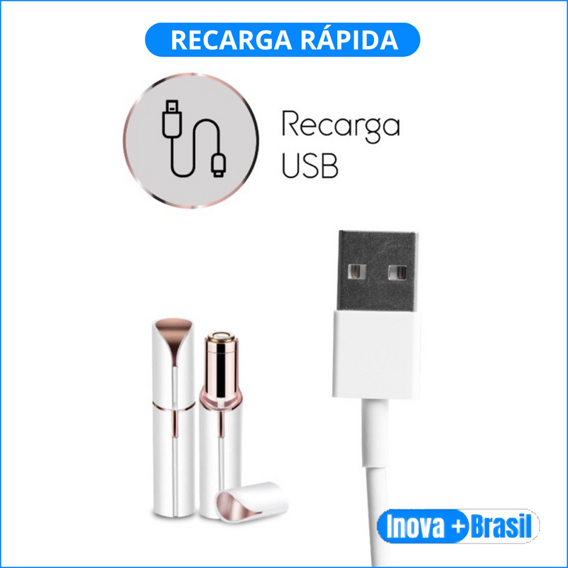 Batom Depilador Facial Portátil E Recarregável