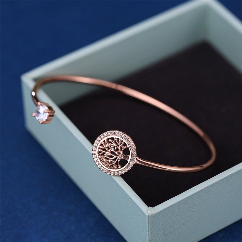 Bracelete Árvore da Vida com Cristais de Zircônia - Inova + Brasil