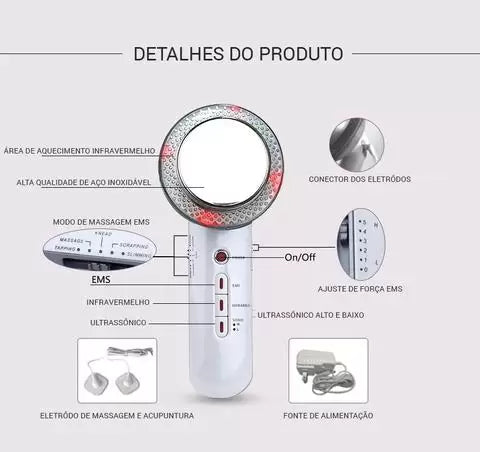 Aparelho Ultrassónico de Lipo ativação Estético/LipoLed - Inova + Brasil