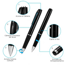 Caneta Espiã com escuta e Câmera 1080P filma tira foto Grava/SecretPen - Inova + Brasil