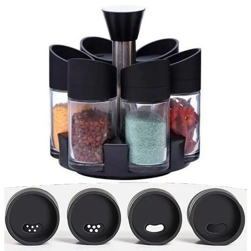 Porta Condimentos - 6 Peças Temperos Suporte Giratório