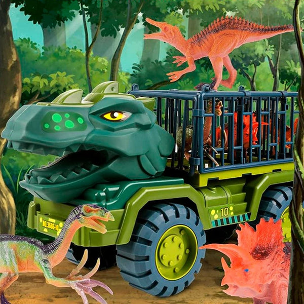 Carrinho Dinossauro Rex + Brinde (12 Dinossauros) - Inova + Brasil